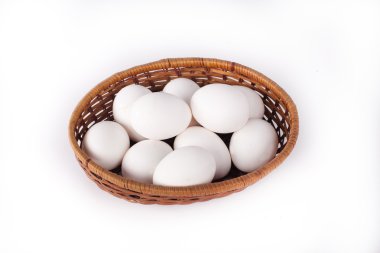 Sepetteki beyaz yumurtalar
