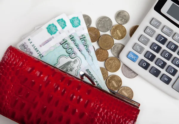 para ve hesap makinesi ile çanta