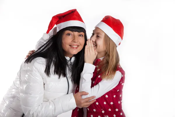 Mãe e filha celebrando o Natal — Fotografia de Stock