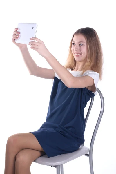 Chica con Tablet PC — Foto de Stock