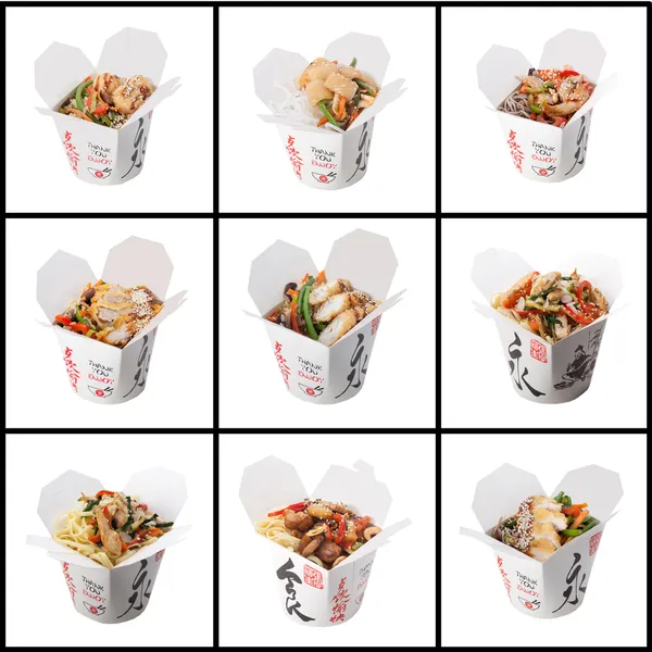 Japon mutfağı. beyaz zemin üzerine kolaj