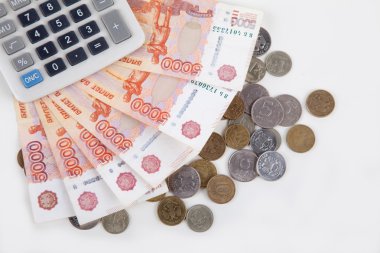 Rus parası ve hesap makinesi