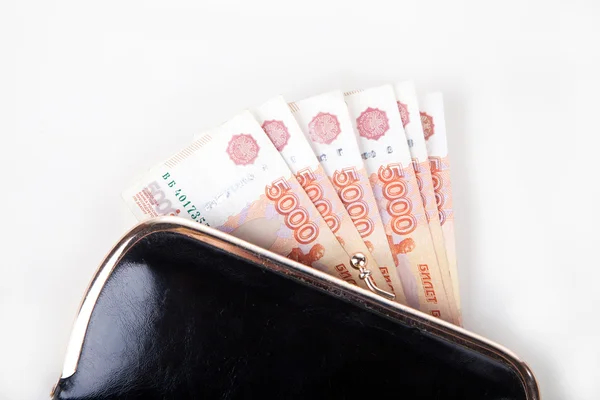 Russian money in the wallet — Stock Photo, Image