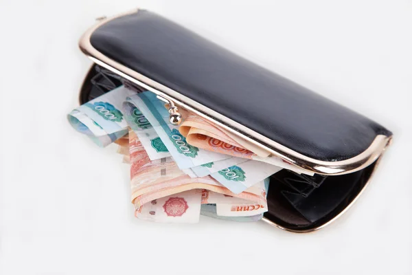 Rubel pieniądze złożone w portfelu — Zdjęcie stockowe