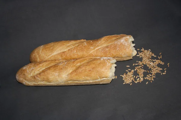 法国面包和小麦 — 图库照片