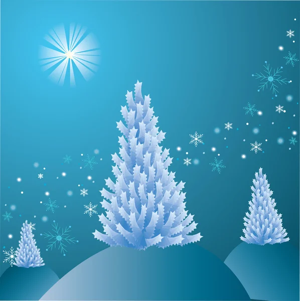 Árbol de Navidad blanco — Vector de stock