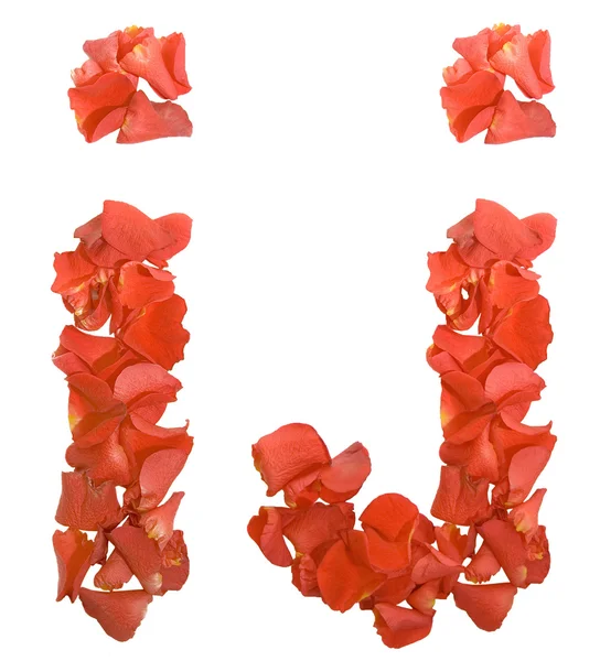 Litery z płatków róży — Zdjęcie stockowe