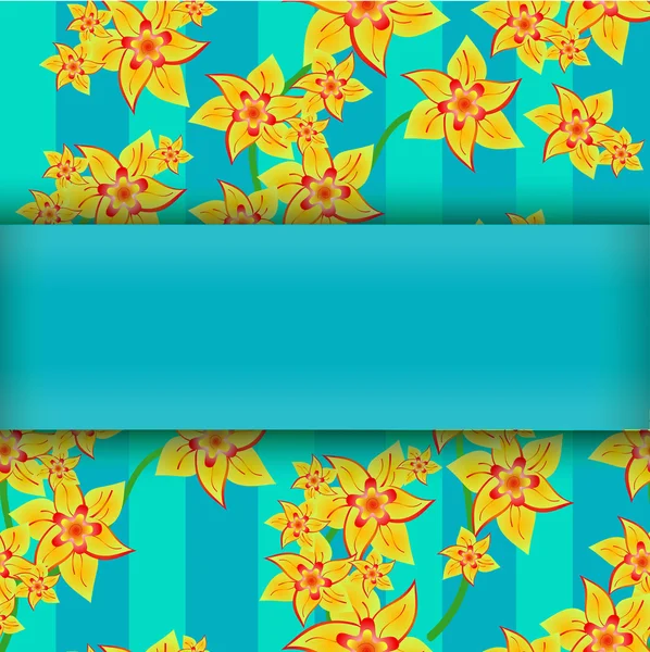 Gelbe Blumen auf abstraktem Hintergrund — Stockvektor