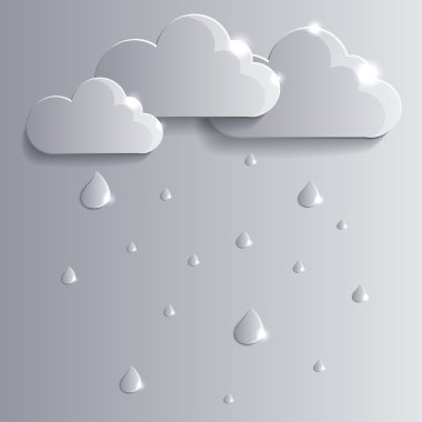 vektör bulutlar ve yağmur damlaları