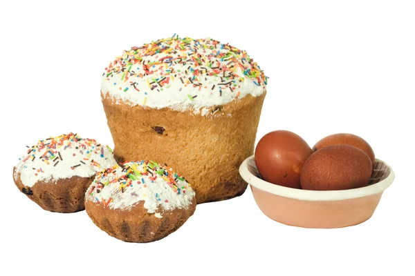 Easter cakes and eggs — Stock Photo, Image
