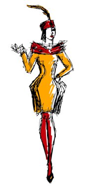 moda model kız-01 kroki