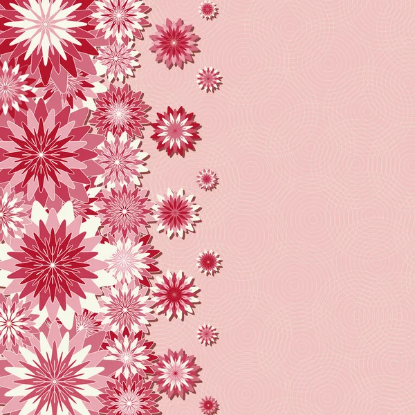 Cartão ou convite com flores rosa - ilustração vetorial —  Vetores de Stock
