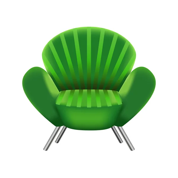 Sillón verde sobre fondo blanco - ilustración vectorial — Vector de stock