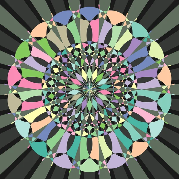 Kreisförmiges dekoratives geometrisches Muster - Vektorillustration — Stockvektor