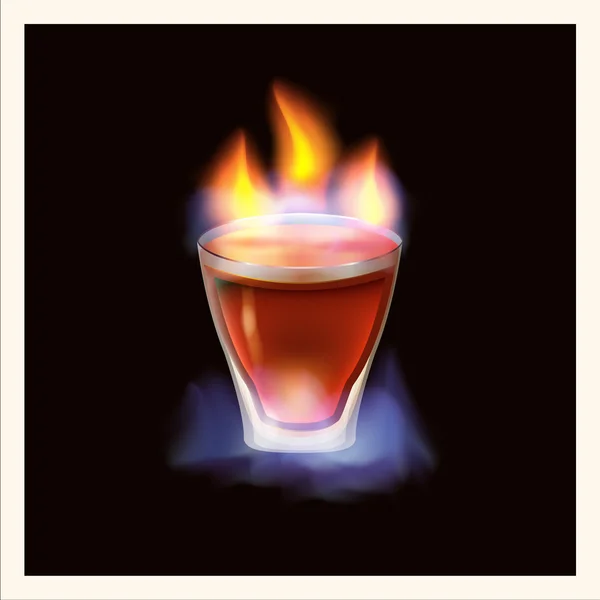 Burning drink - vector illustration — Stock Vector