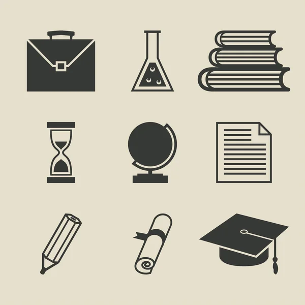 Education icons set - vector illustration — Stock Vector