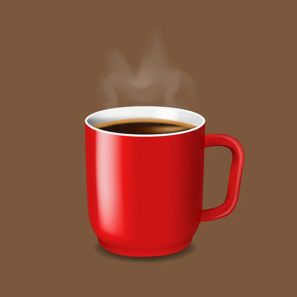 Eine rote Tasse Kaffee - Vektorillustration — Stockvektor