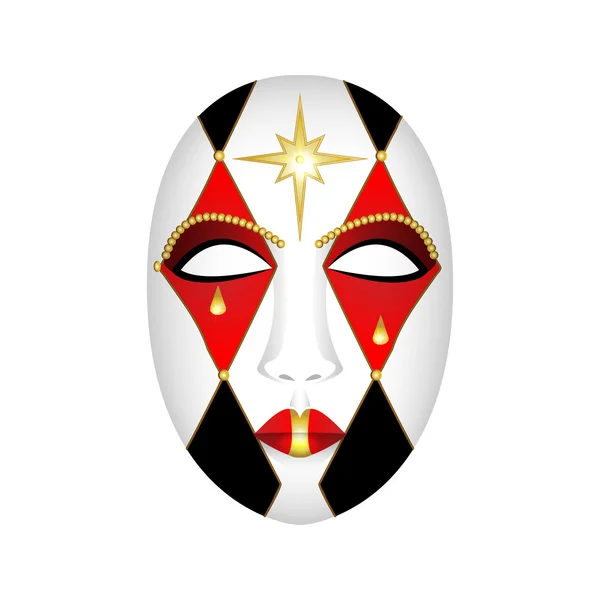 Máscara de carnaval sobre un fondo blanco - ilustración vectorial — Vector de stock