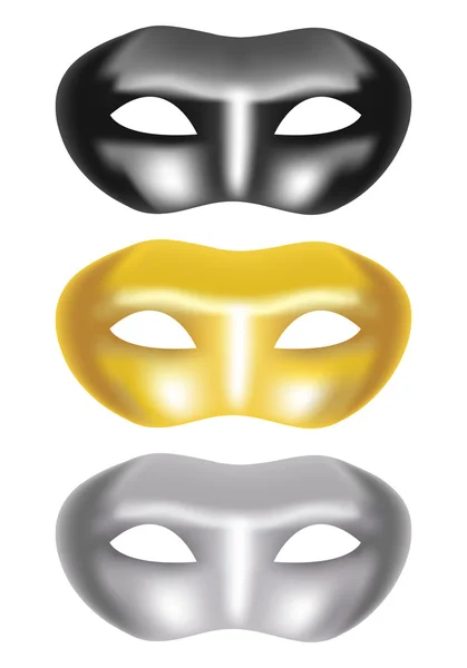 Set van maskers op een witte achtergrond - vectorillustratie — Stockvector