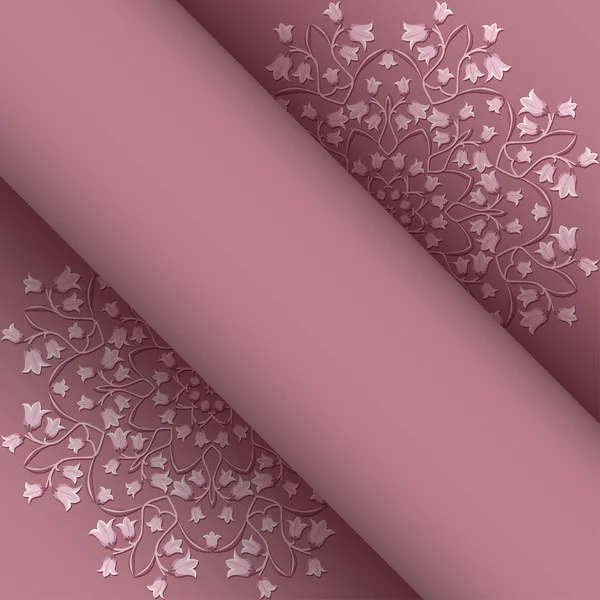 Fondo rosa con flores - ilustración vectorial — Archivo Imágenes Vectoriales