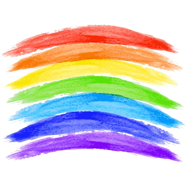Aquarell-Regenbogen auf weißem Hintergrund - Vektorillustration — Stockvektor