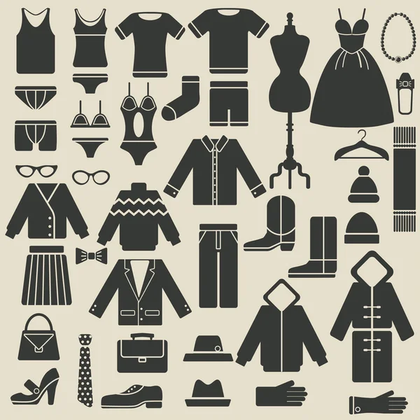 Kleding Iconen — Stockvector