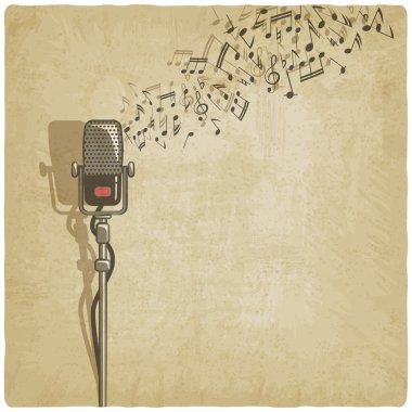Vintage background with microphone