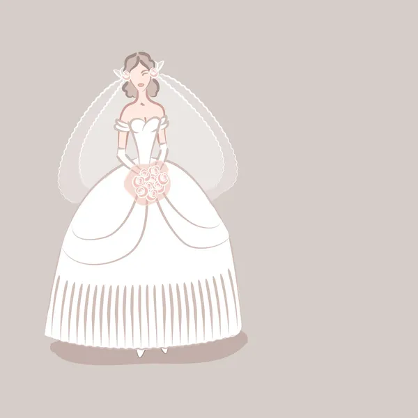 Невеста с букетом — стоковый вектор