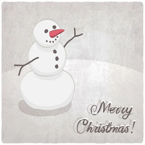 Kerstmis achtergrond met een sneeuwpop — Stockvector
