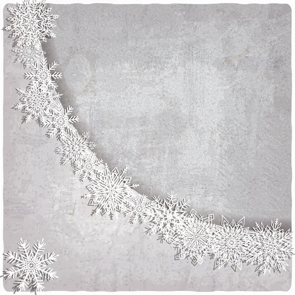 Fond vintage avec flocons de neige — Image vectorielle