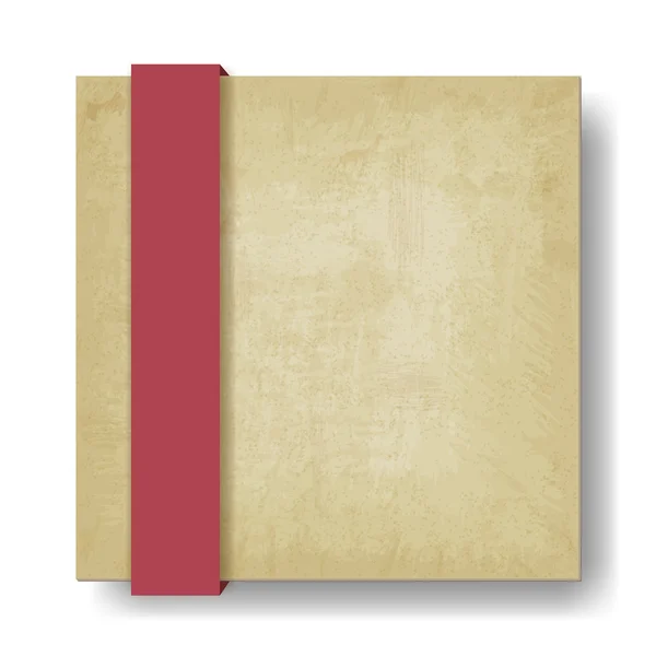 Fondo de papel viejo con cinta roja — Vector de stock