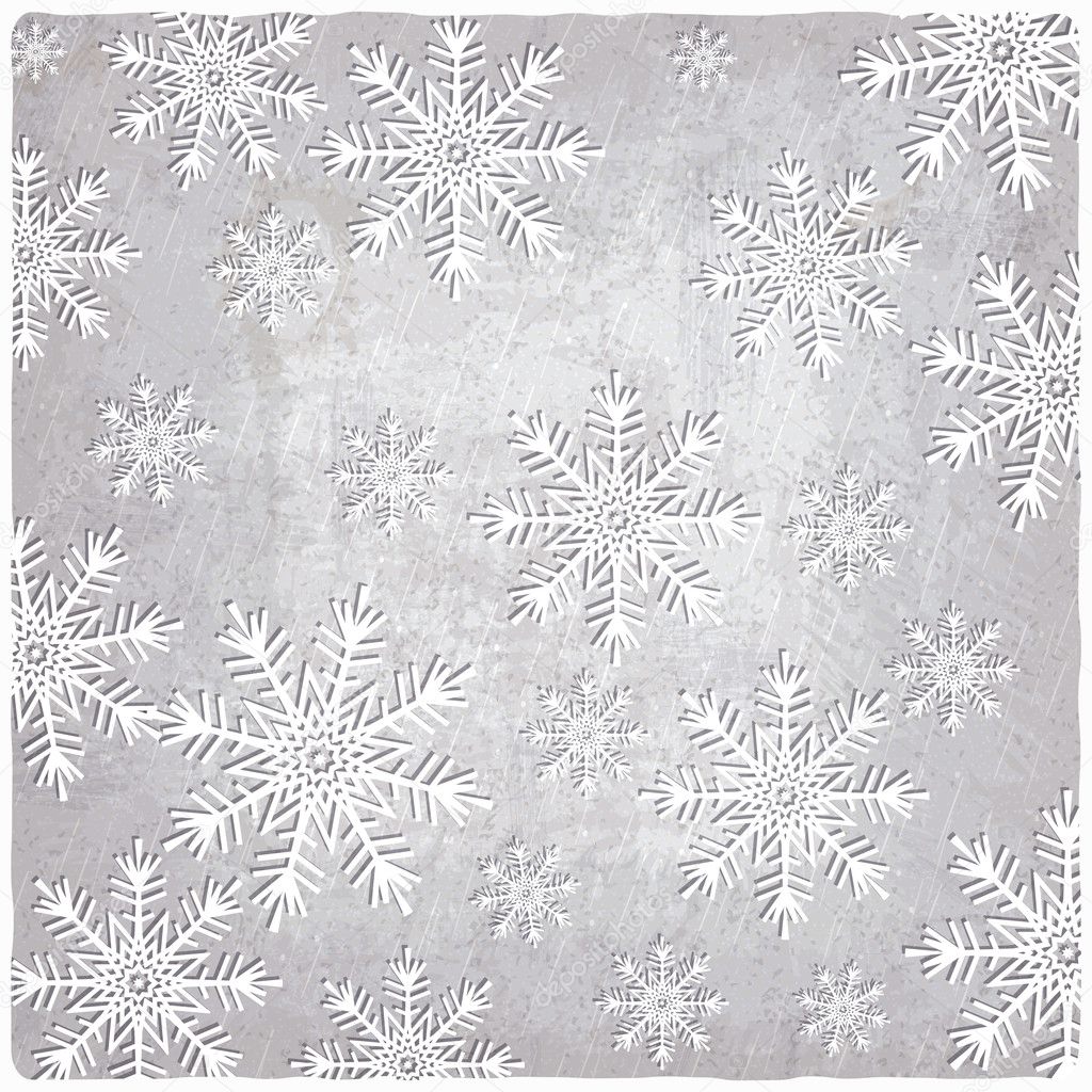 Vintage background with cutout paper snowflakes