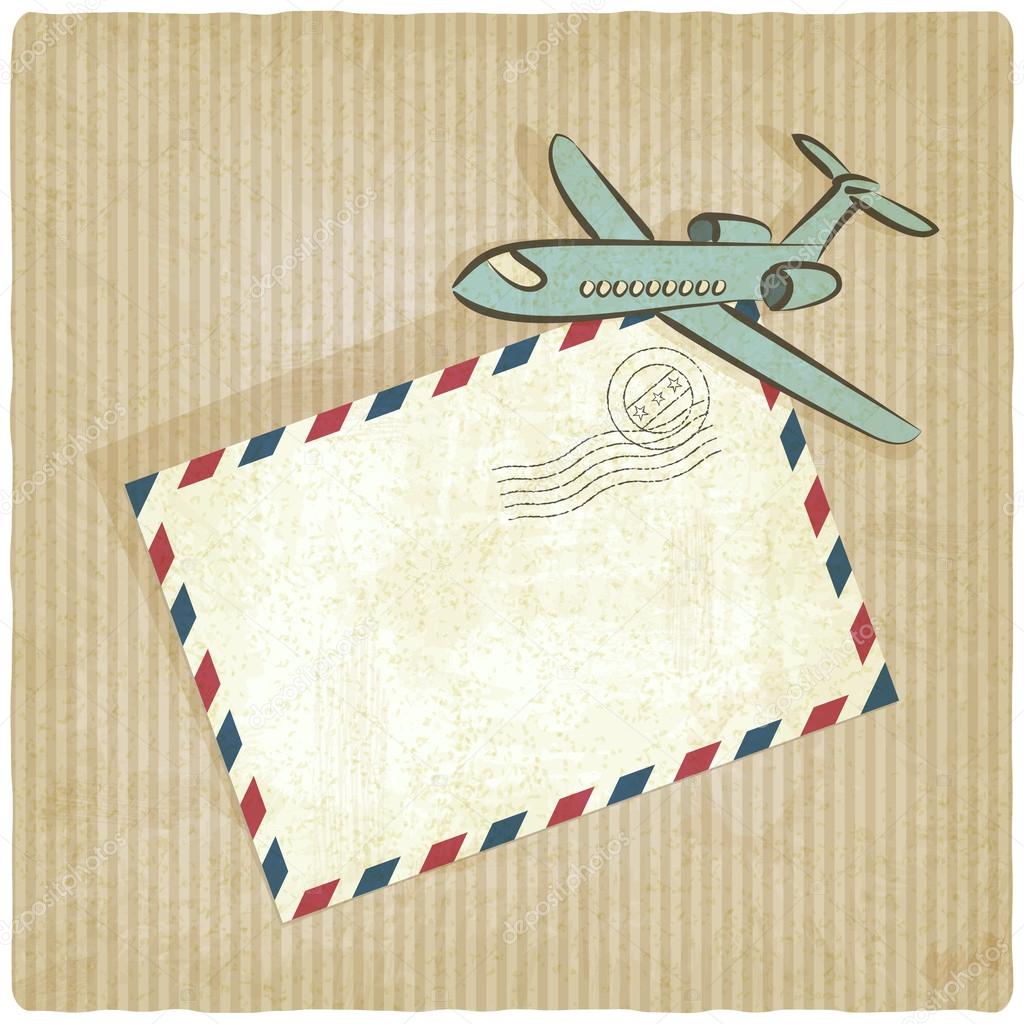 retro background with plane