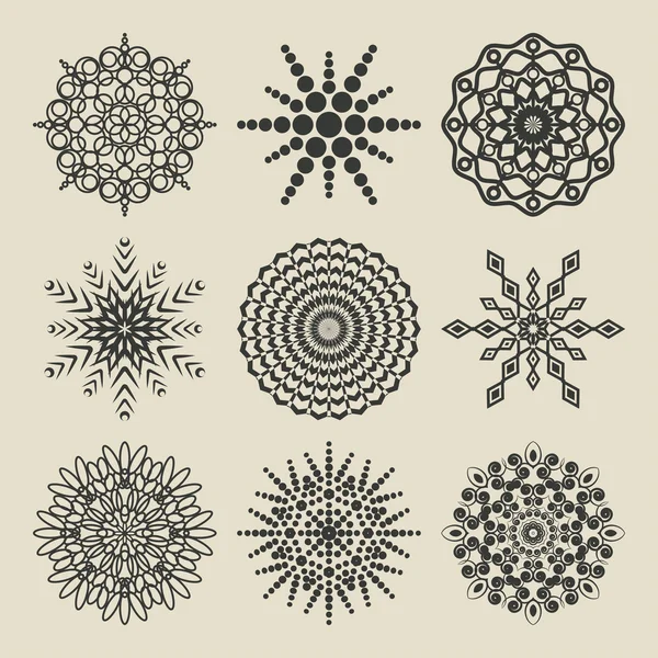 Conjunto de patrones circulares — Archivo Imágenes Vectoriales