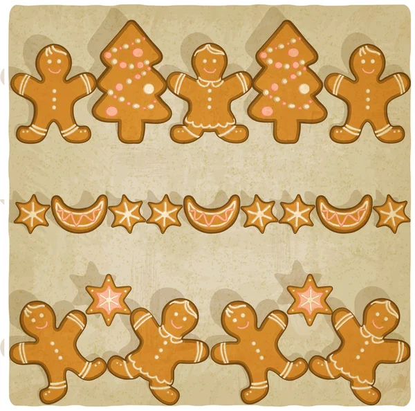 Natal biscoitos de gengibre fundo — Vetor de Stock