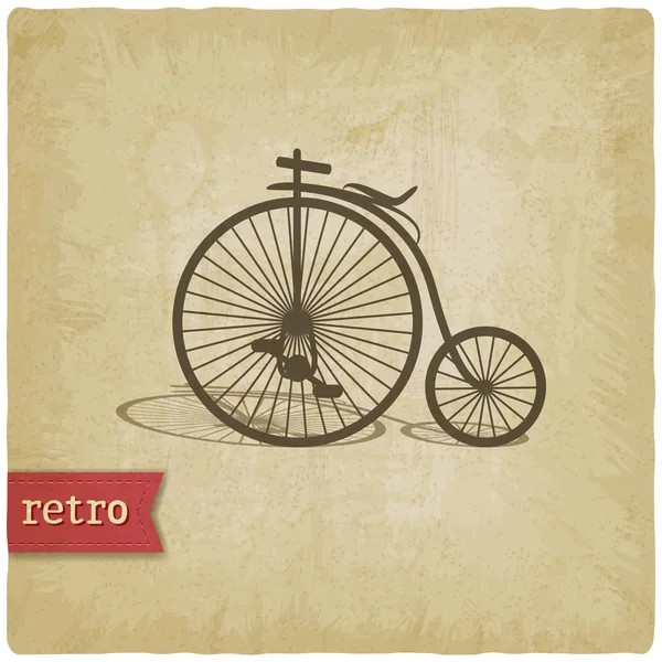 Bisiklet ile antika arka plan — Stok Vektör