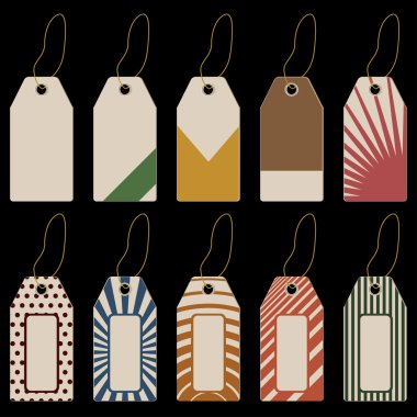 geometrik desenli Etiketler