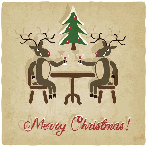 有鹿角的圣诞节背景 — 图库矢量图片