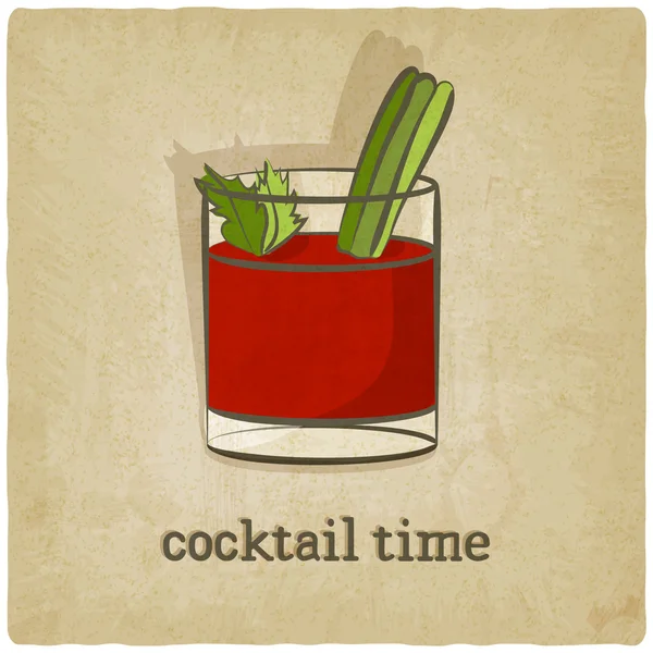 Oude achtergrond met cocktail — Stockvector