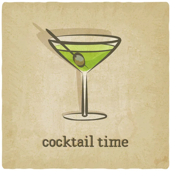 Oude achtergrond met cocktail — Stockvector