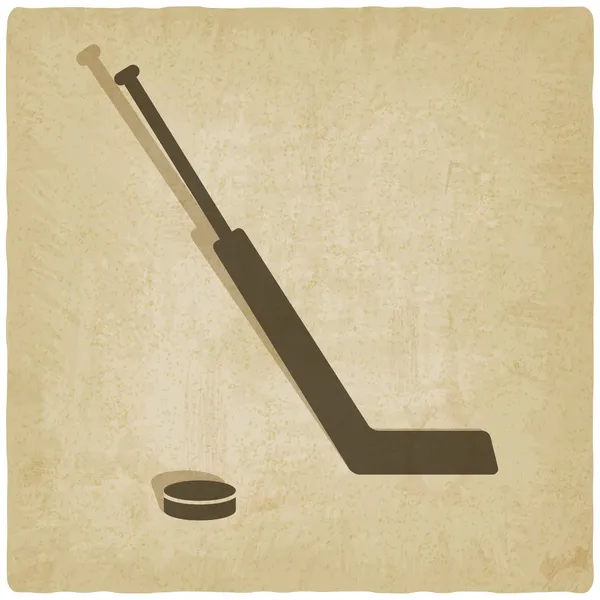 Sport hockey logo old background — Stock Vector