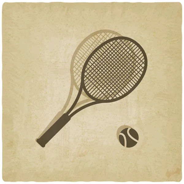 Deporte tenis logo viejo fondo — Vector de stock