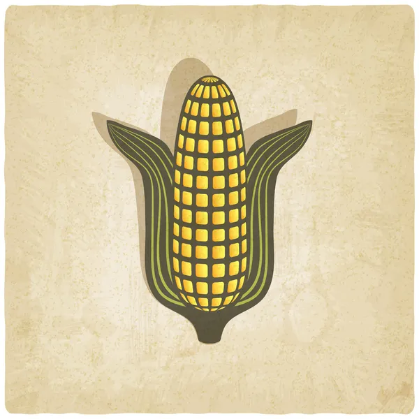 Corn symbol on old background — Stock Vector