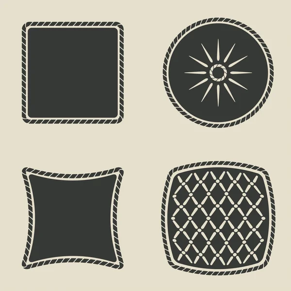 Set di icone stilizzate con pulsante — Vettoriale Stock