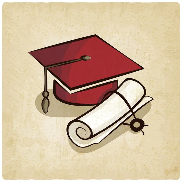 Capa de graduação e diploma de formação antiga —  Vetores de Stock