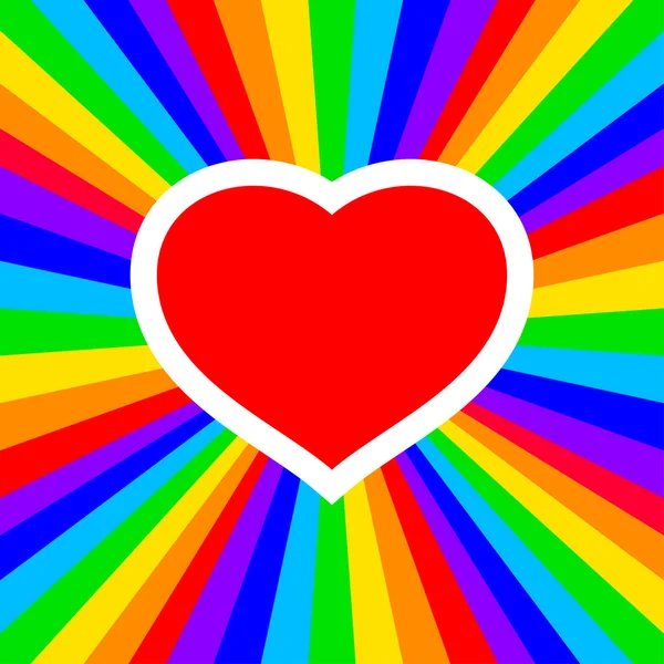 Corazón del arco iris — Vector de stock