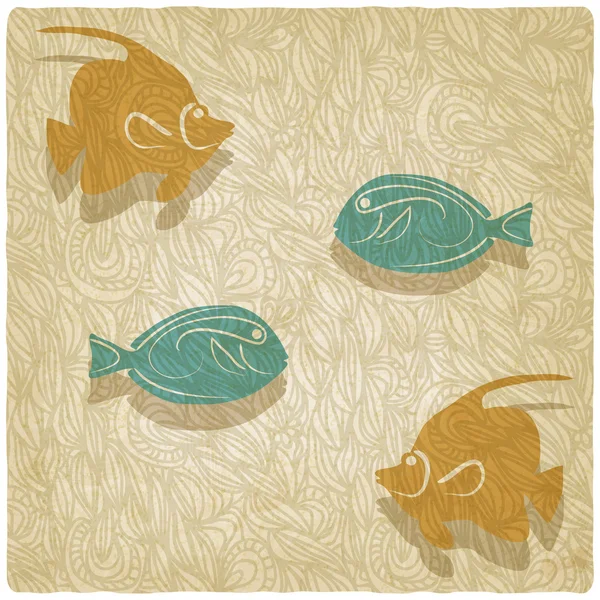 Fish old background — Stock Vector