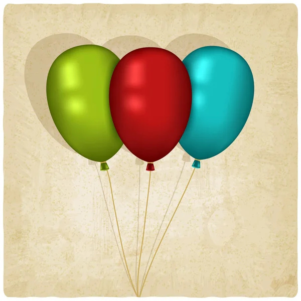 Vliegende ballon oude achtergrond — Stockvector