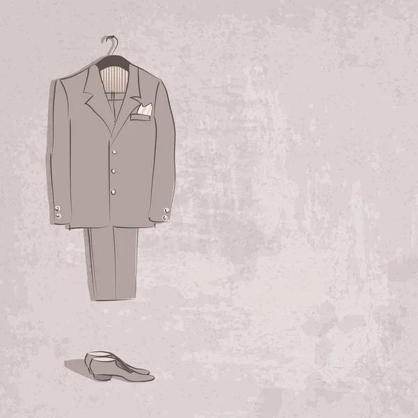 Croquis costume de marié — Image vectorielle
