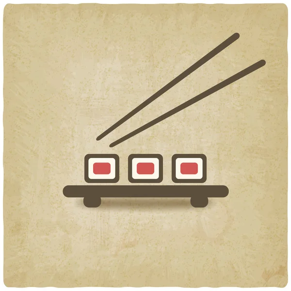 Sushi rouleau vieux fond — Image vectorielle